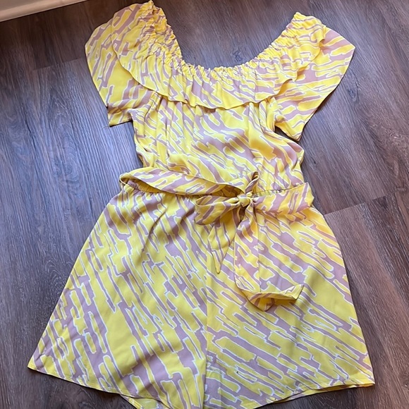 Lush Pants - lush yellow romper size small